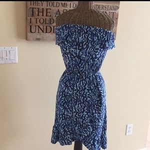 Lilly Pulitzer XS blue strapless dress